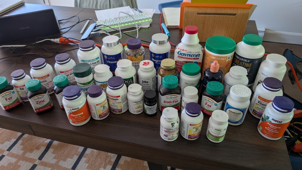 Inventory of over 50 supplements tested during the peak of BMS with zero relief